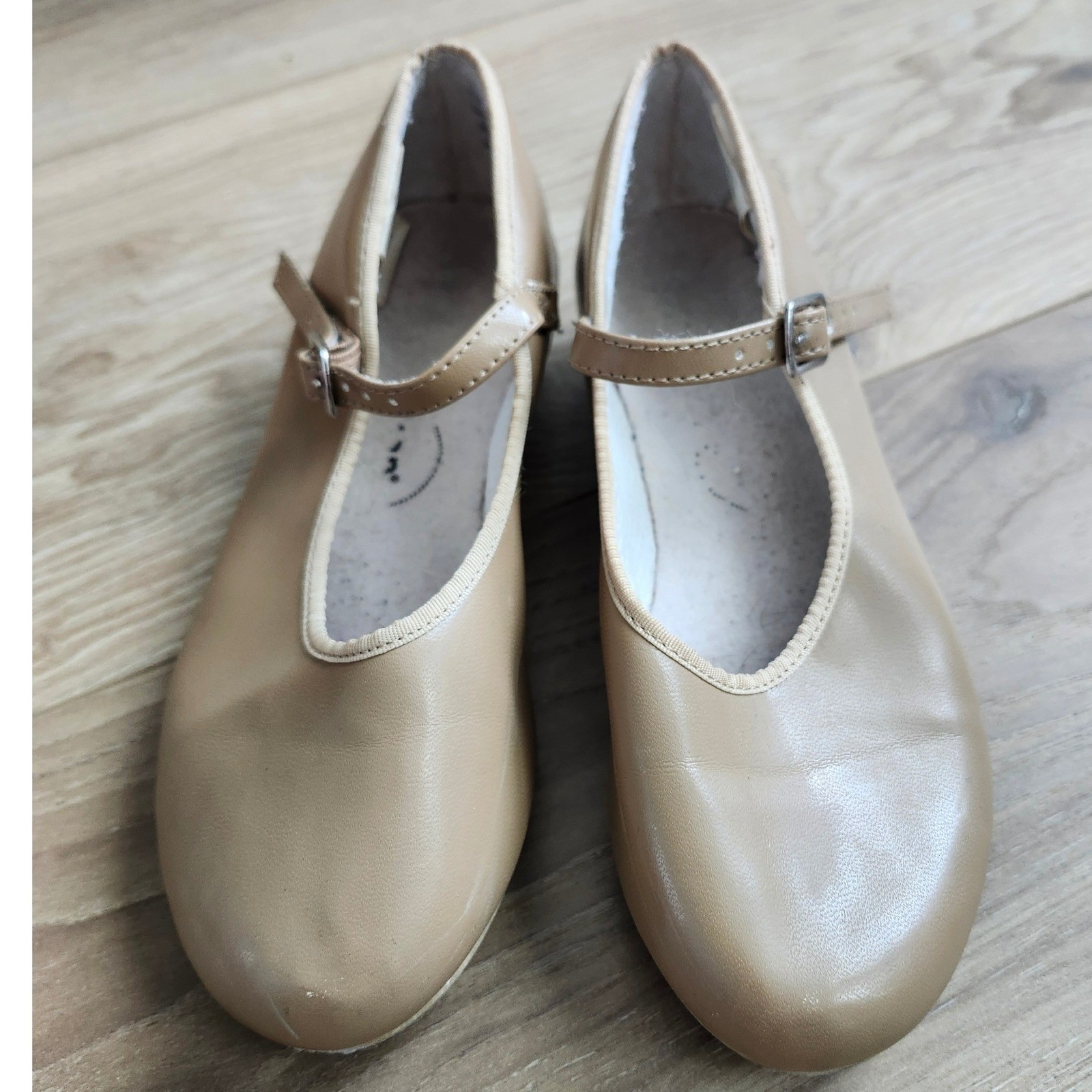 Revolution Dancewear Kids Tan Mary Jane Tap Shoes 826 3ad Size 3ad Buckle Strap